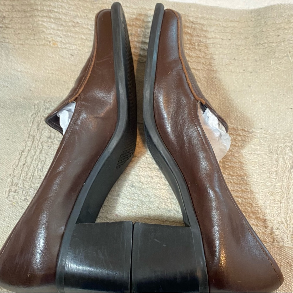 Presaro Vintage Heeled Loafter Slip On Leather Brown - Picture 4 of 10
